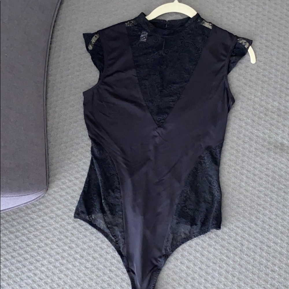 Lace and Lycra bodysuit